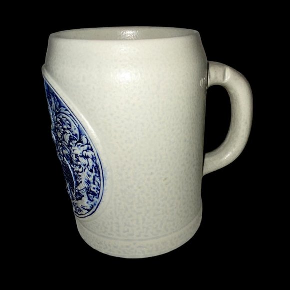 Vintage Gerz Embossed Cobalt Blue Coat of Arms Stoneware Beer Stein Mug Germany - Picture 3 of 6